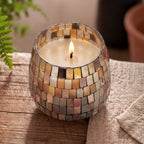 Amber Mosaic Glass Jar Candle