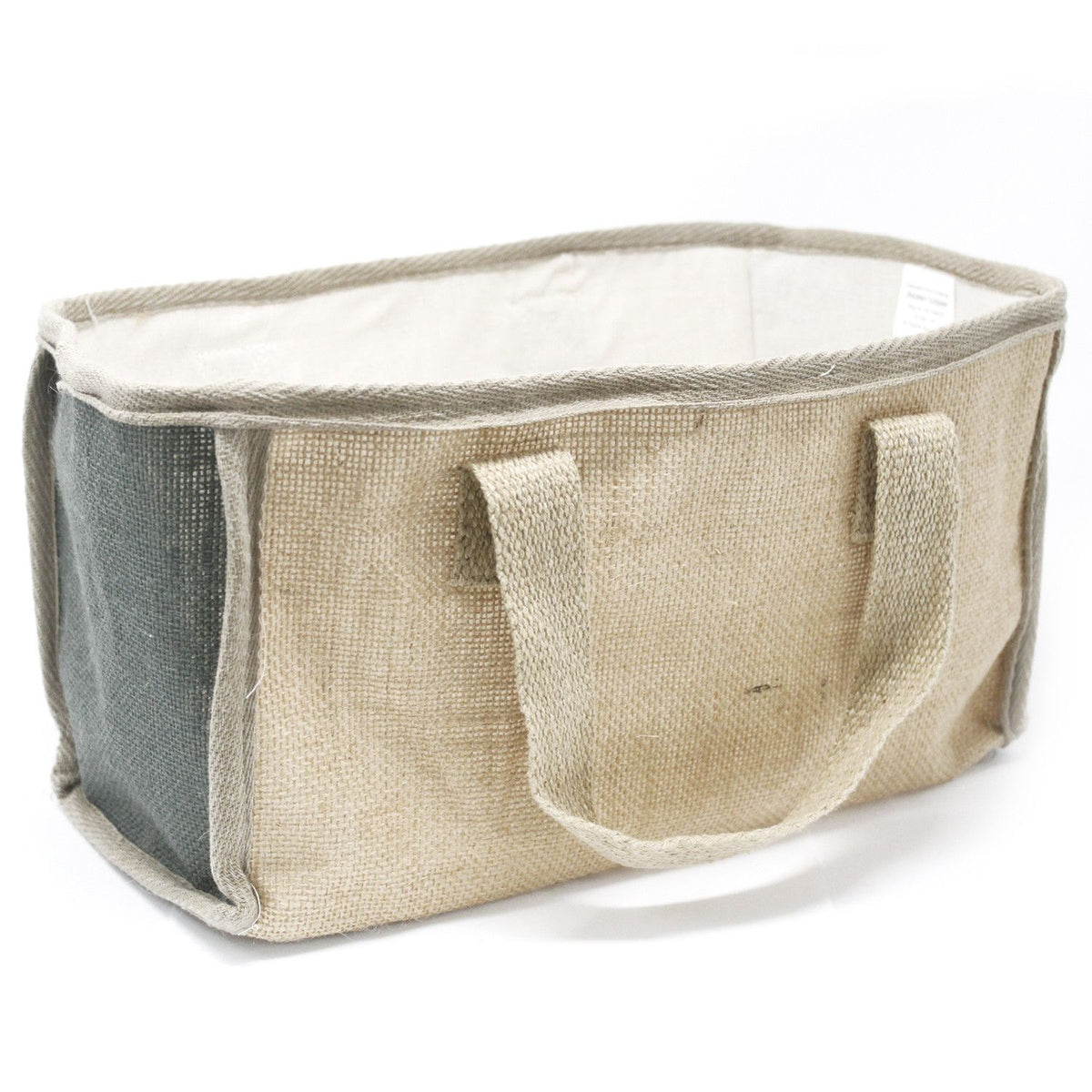 Large Charcoal Jute Shopping Basket – 33 × 18 × 20cm