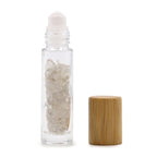 Rock Quartz Gemstone Roller Bottle with Wooden Cap – 5ml