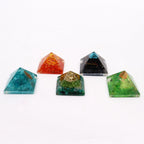 Orgonite Pyramid with Gem Chips and Copper – 25mm