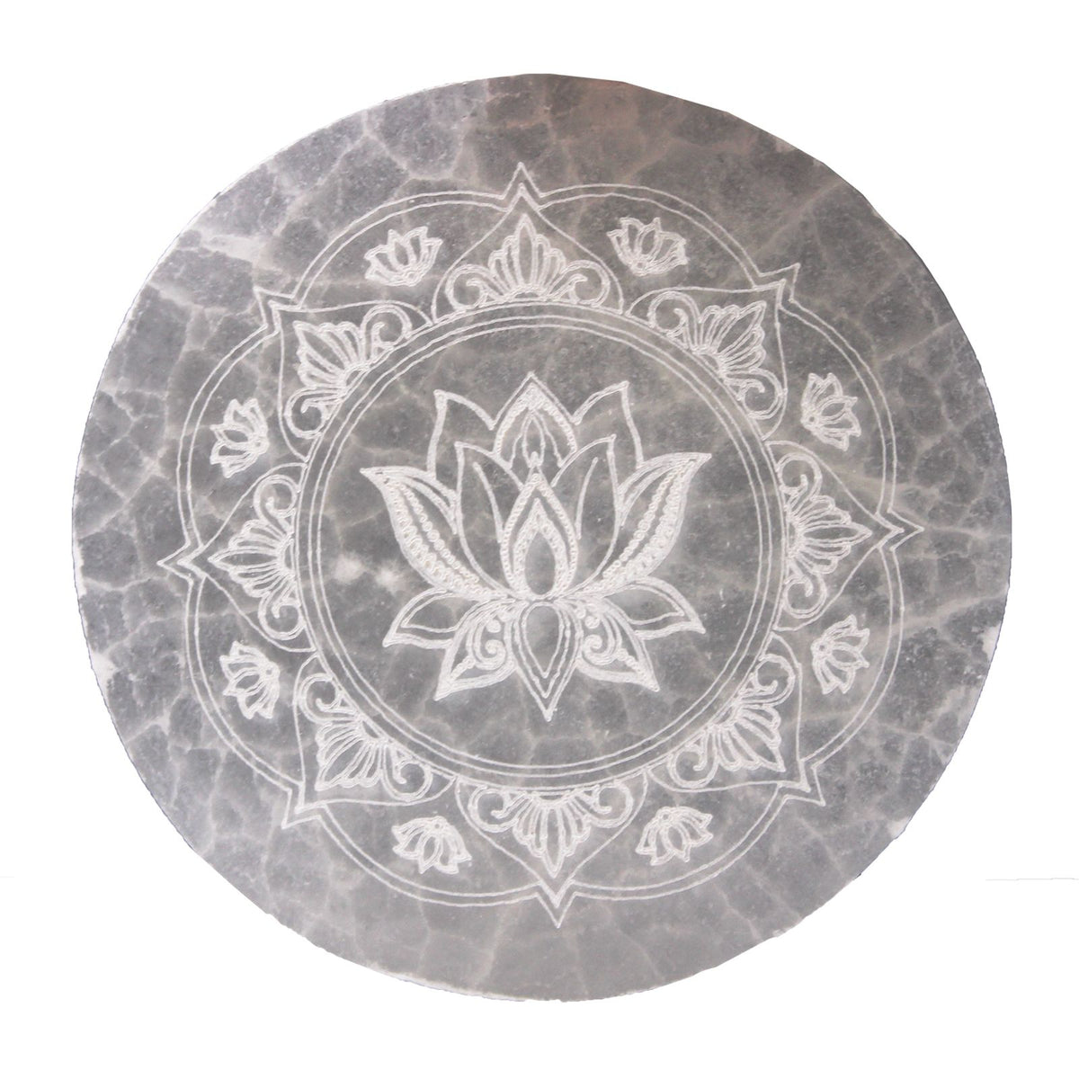 Selenite Lotus Mandala Charging Plate – 10cm