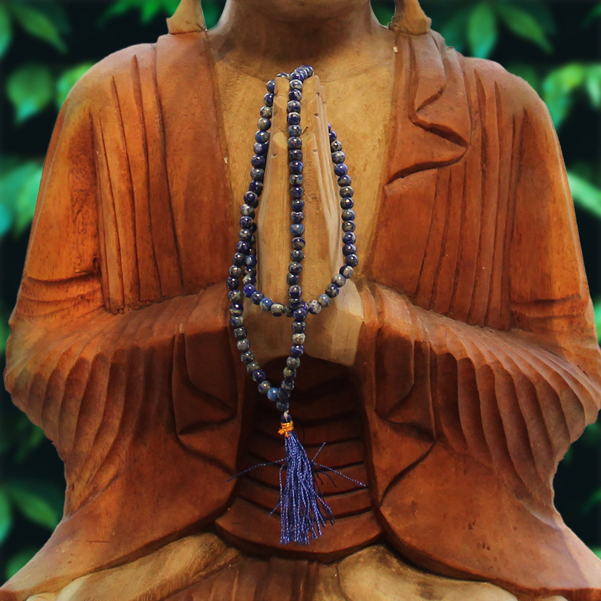 Lapis 108-Bead Mala Necklace