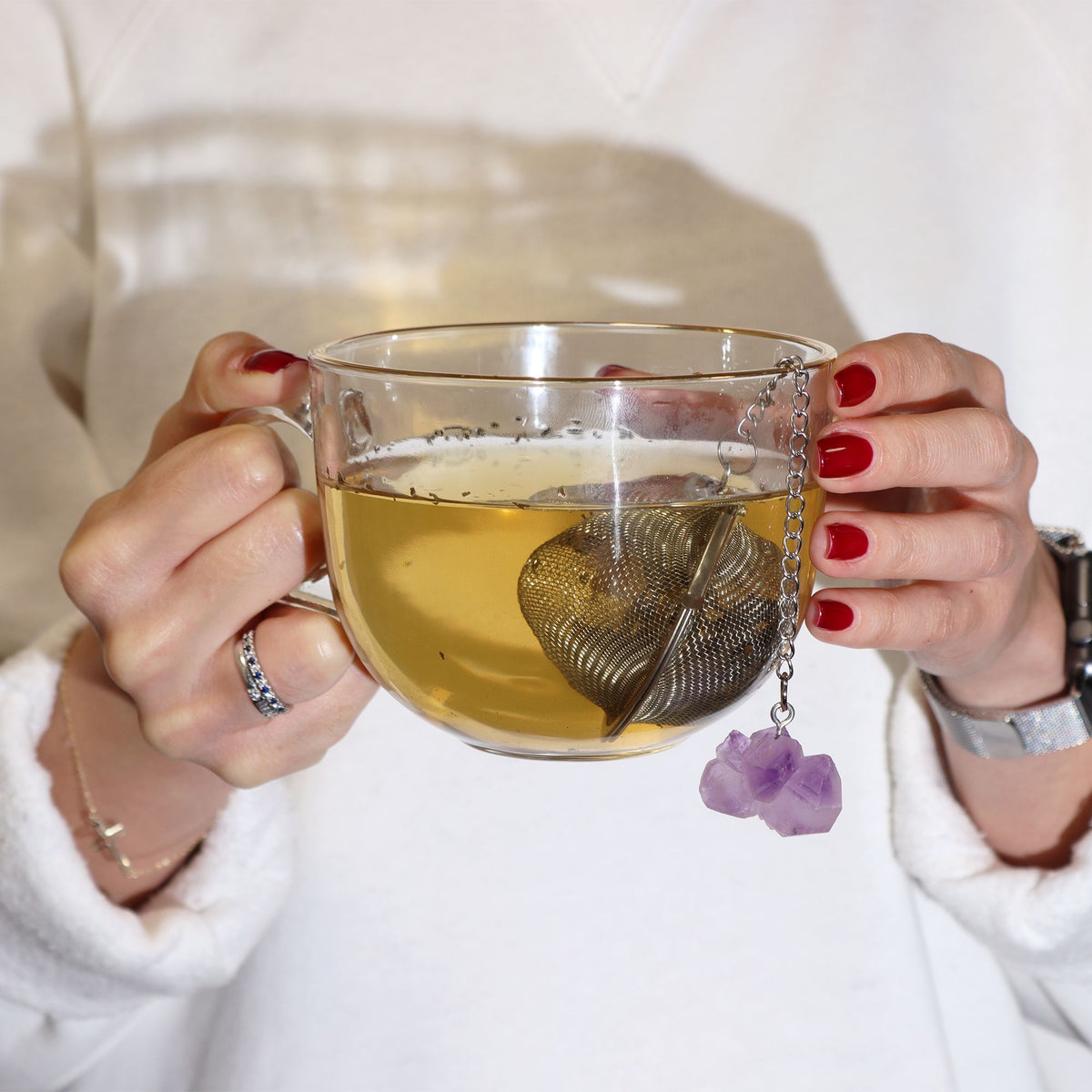 Amethyst Cluster Crystal Tea Strainer