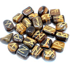 Tiger Eye Rune Stone Set with Pouch