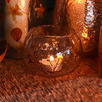 Margarita Floral Glass Bowl Candle Holder – 8 × 10cm
