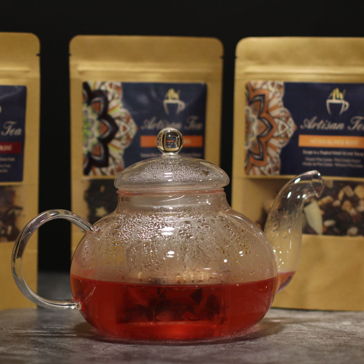 Round Pearl Glass Infuser Teapot – 400ml