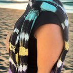 Multicoloured Striped Boho Scarf – 62 × 200cm