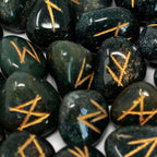 Bloodstone Rune Stone Set with Pouch