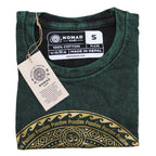 Chakra Green Stonewashed Cotton T-Shirt – Small