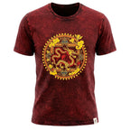 Dragon Mandala Stonewashed Cotton T-Shirt – Maroon XL