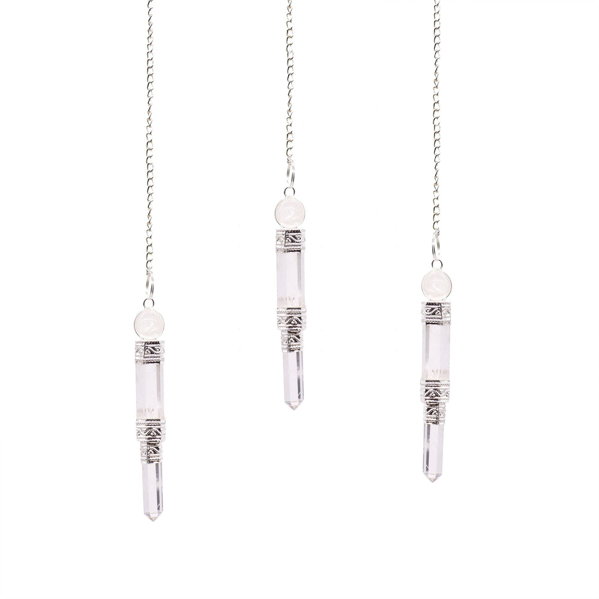 Three-Piece Rock Quartz Pendulum Set