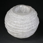 Selenite Snowball Candle Holder – 8cm