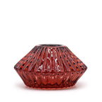 Red Flower Glass Candle Holders – Set of 2