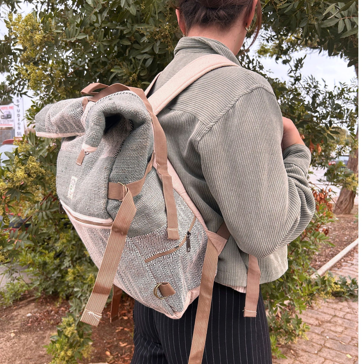 Hemp Trekking Rolling Backpack – Sage