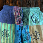 Green-Tone Block Print Mushroom Pants – Small/Medium