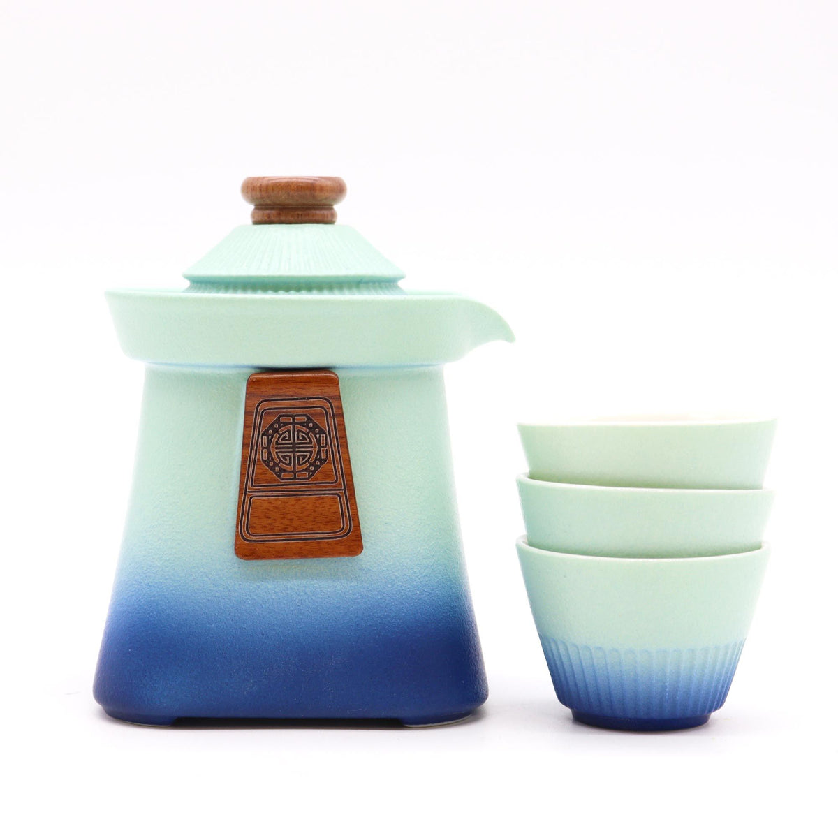 Blue Heaven Herbal Teapot Set with Three Cups