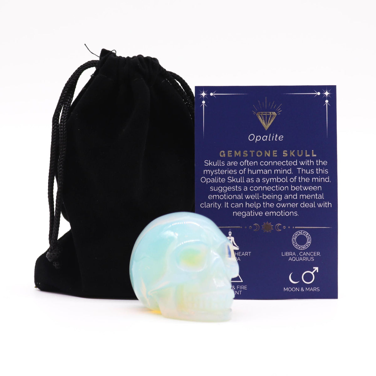 Opalite Skull Gemstone Figure – 50 × 40 × 30mm