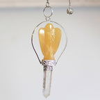 Yellow Quartz Angel Pendulum with Ring
