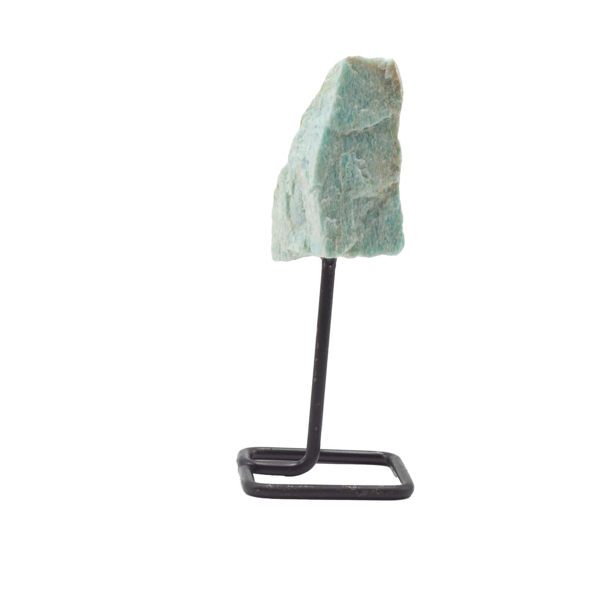 Amazonite Mineral Specimen on Metal Stand