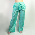 Turquoise and Gold Fish Print Lounge Pants