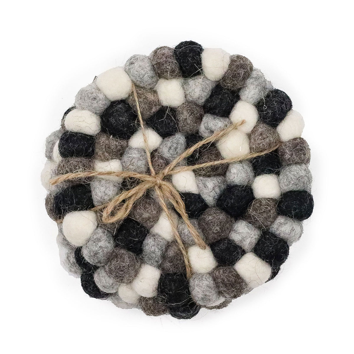Round Felt Ball Coasters in Mixed Grey – 10cm