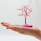 Rose Quartz Gemstone Tree on Pink Agate Base