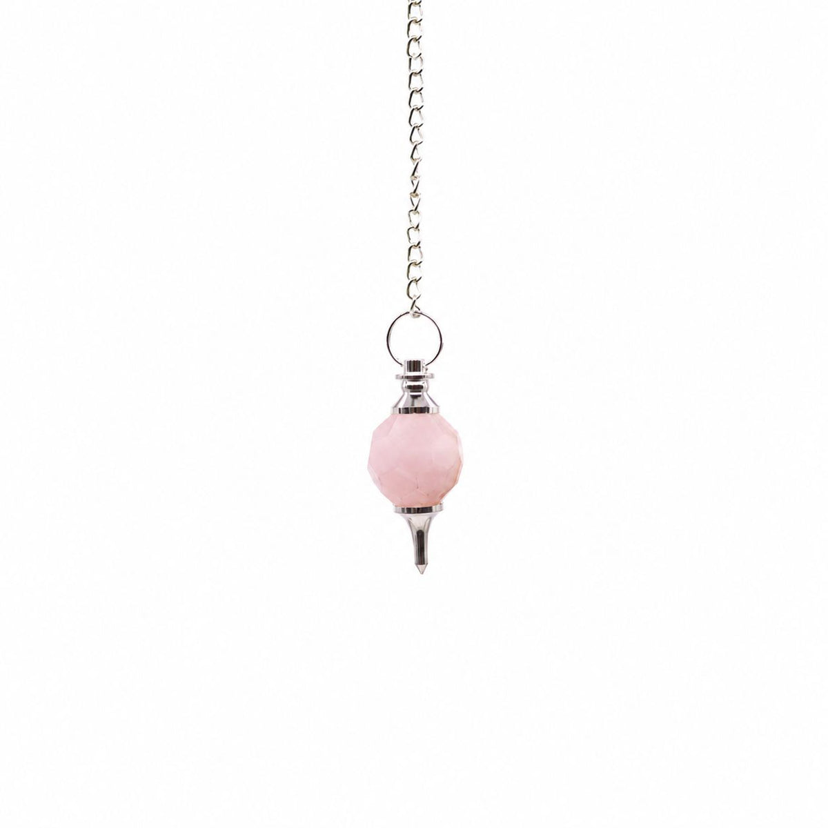 Rose Quartz Faceted Gemstone Pendulum