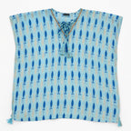 Turquoise Blue Fish Print Kaftan