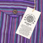 Black and Purple Sari Grandad Shirt – Medium
