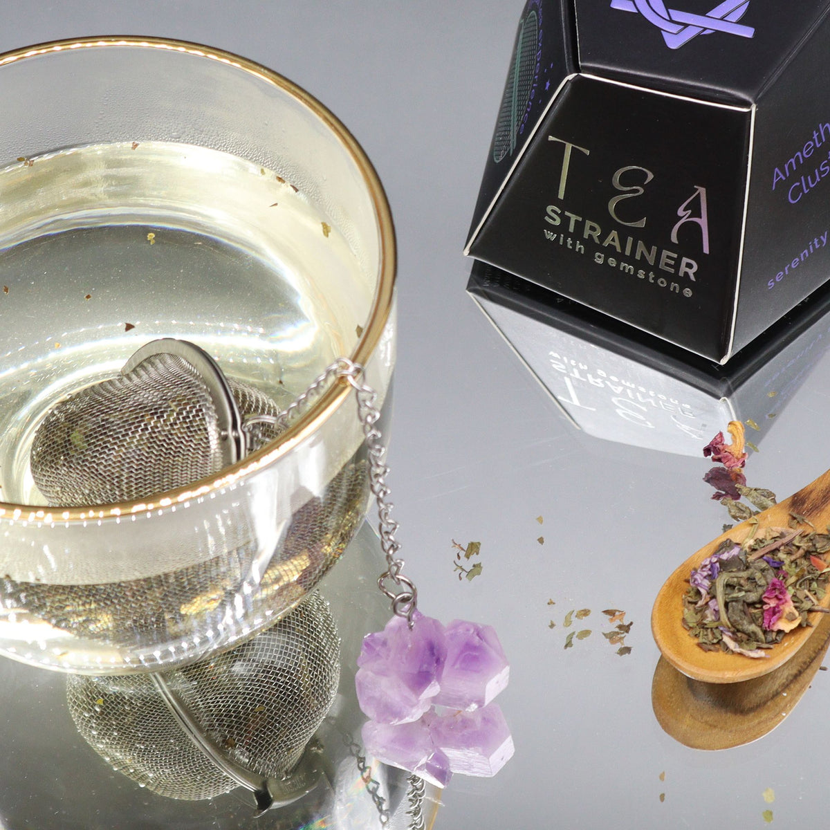 Amethyst Cluster Crystal Tea Strainer
