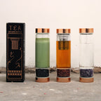 Crystal Glass Tea Infuser Bottle with Onyx
