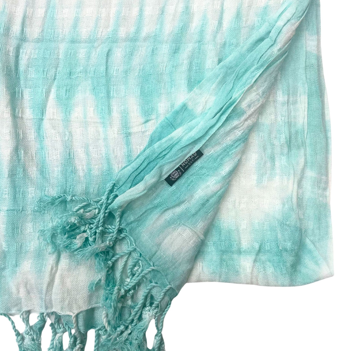 Teal Striped Boho Java Art Scarf – 62 x 200cm