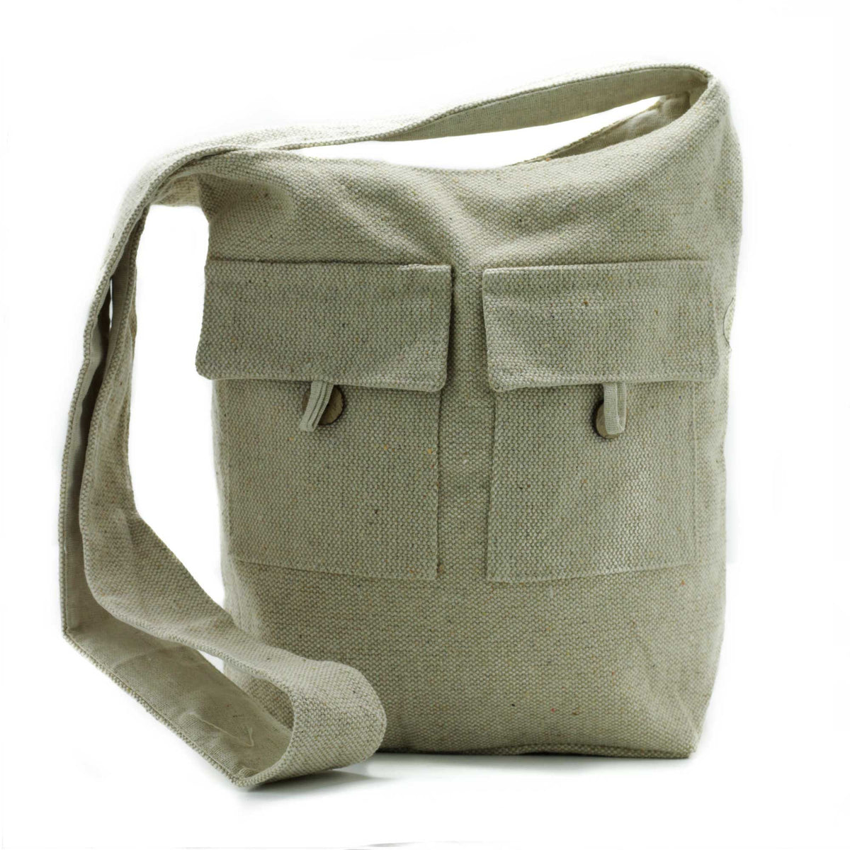 Large Natural Two-Pocket Bag