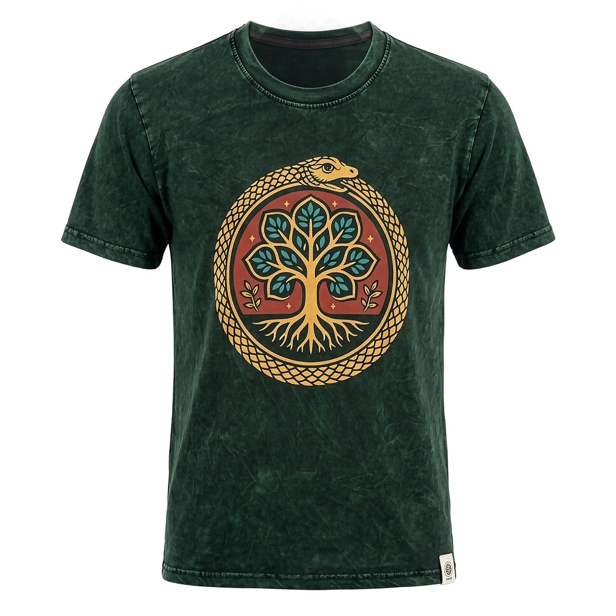 Tree of Life Green Cotton T-Shirt – Large