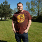 Dragon Mandala Stonewashed Cotton T-Shirt – Maroon XL