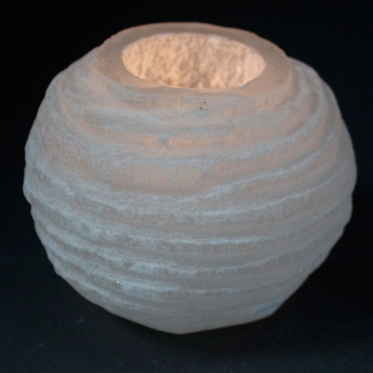 Selenite Snowball Candle Holder – 8cm