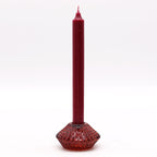 Red Flower Glass Candle Holders – Set of 2