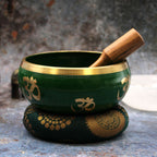 Tree of Life Tibetan Singing Bowl Set – Green, 14cm