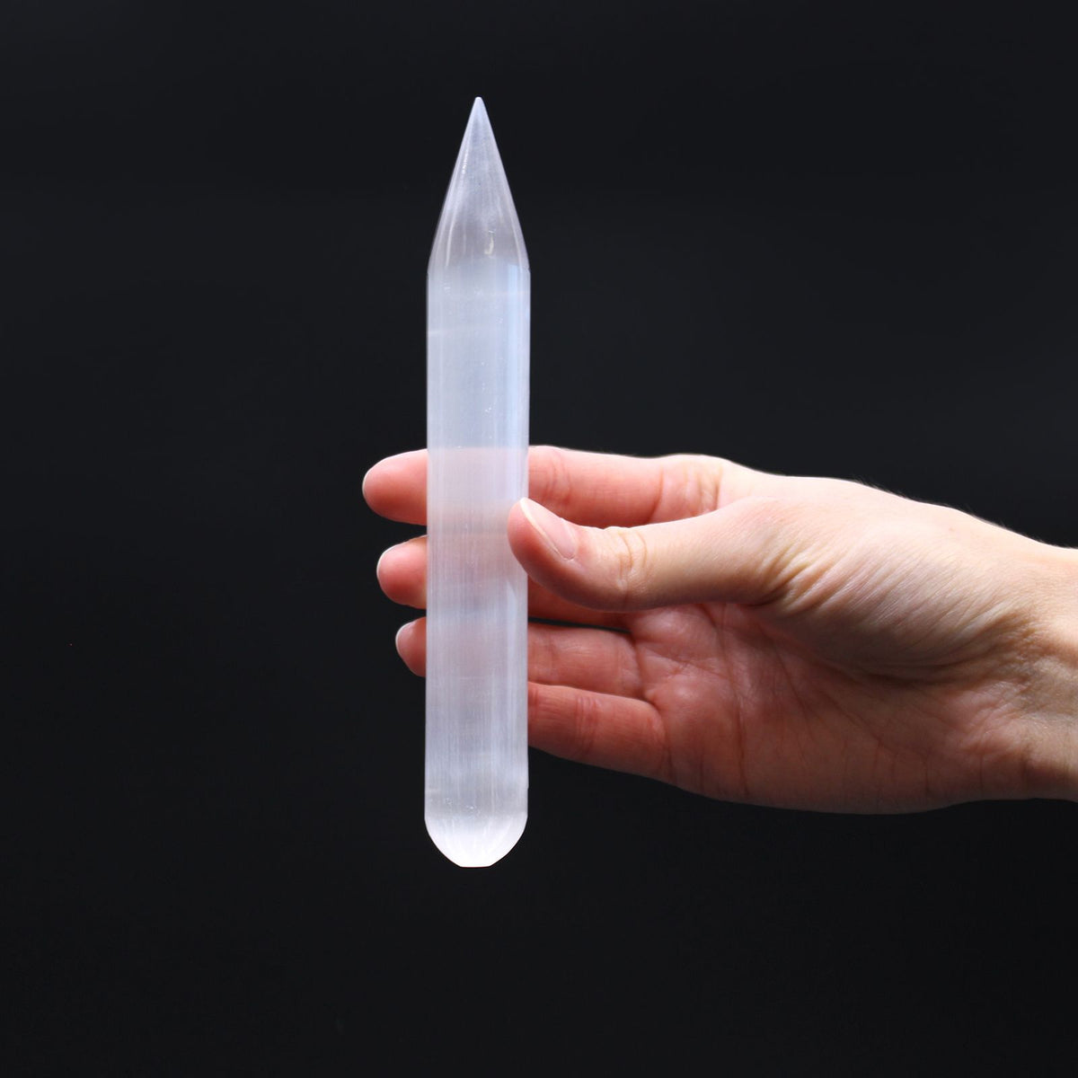 Selenite Wand with Pointed End – 16cm
