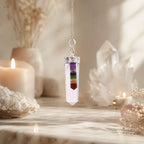 7 Chakra Crystal Flat Point Pendant