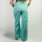 Turquoise and Gold Fish Design Lounge Pants