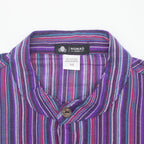 Black and Purple Sari Grandad Shirt – Medium