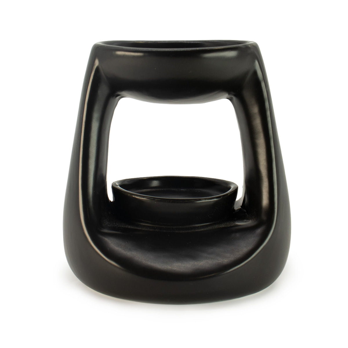 Small Matt Black Ceramic Oil Burner