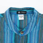 Turquoise Sari Grandad Shirt – Large