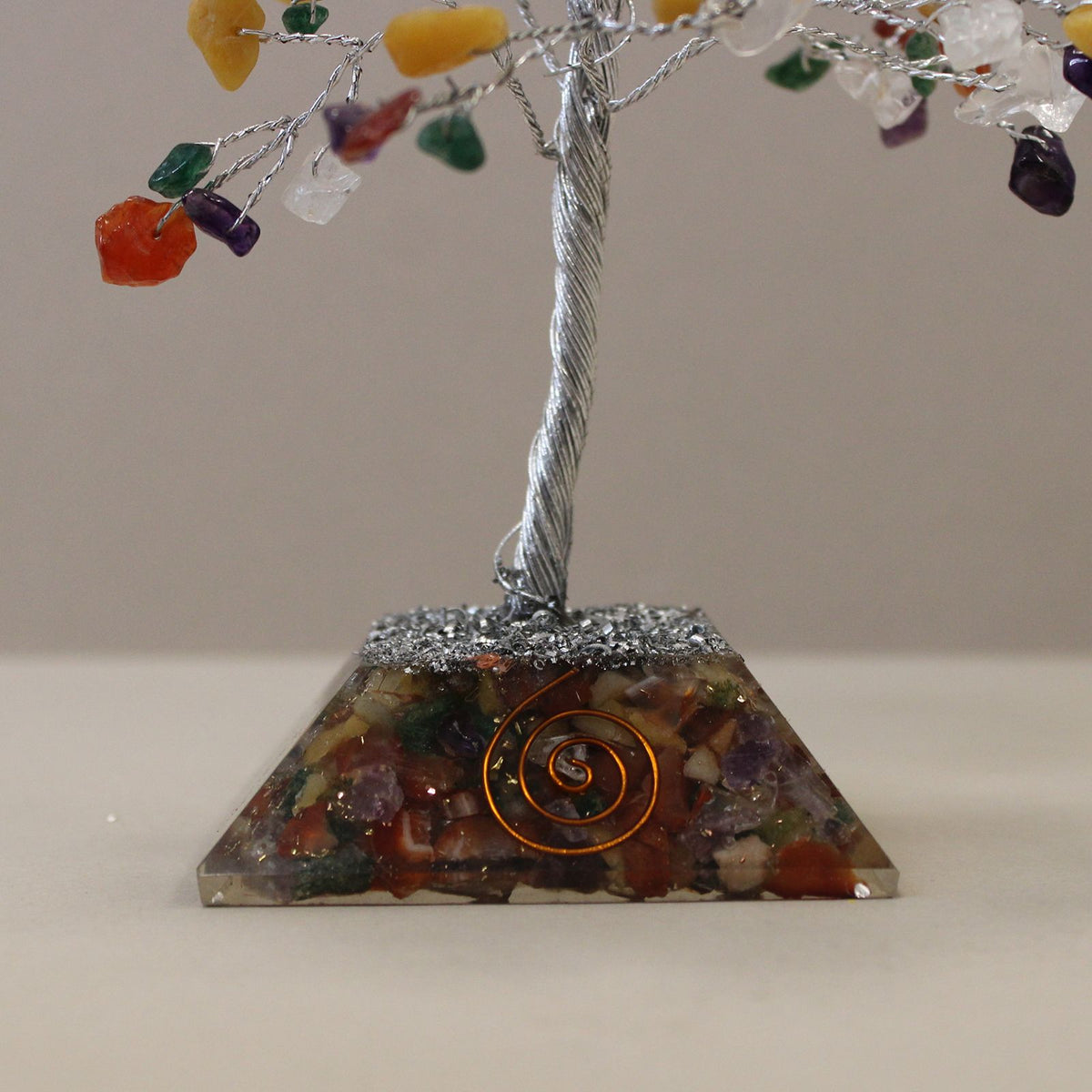Multi-Stone Gemstone Tree with Orgonite Base – 160 Stones