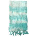 Teal Striped Boho Java Art Scarf – 62 x 200cm