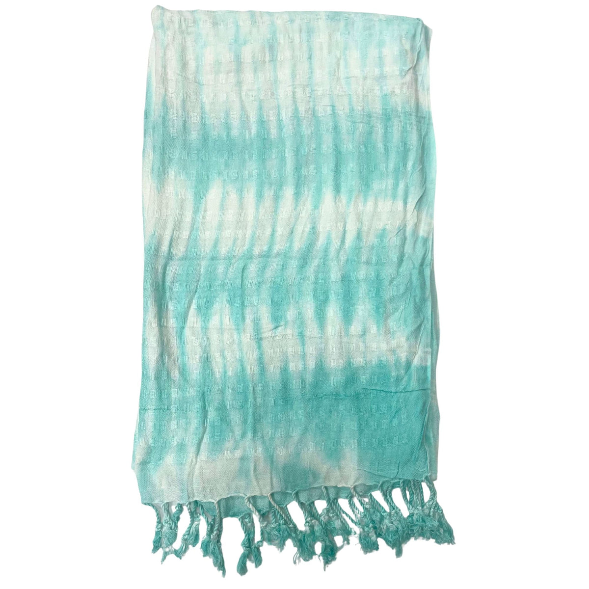 Teal Striped Boho Java Art Scarf – 62 x 200cm