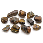 Variegated Tiger's Eye Tumble Stones – 12 Pieces