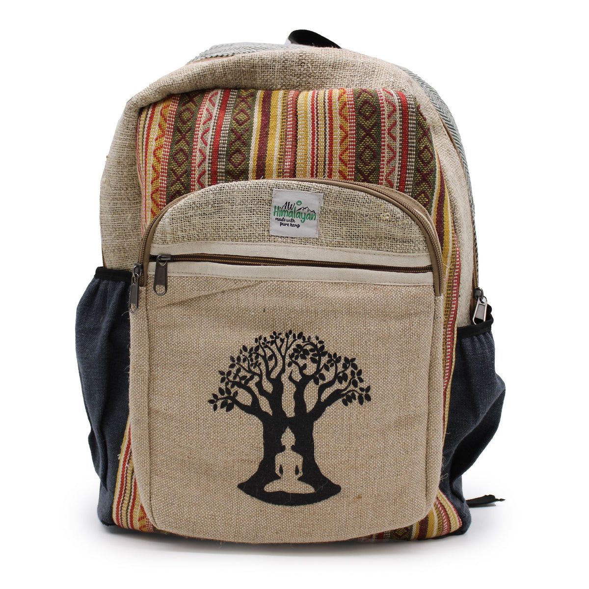 Large Hemp Backpack with Bodhi Tree Design