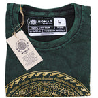 Chakra Green Stonewashed Cotton T-Shirt – Large